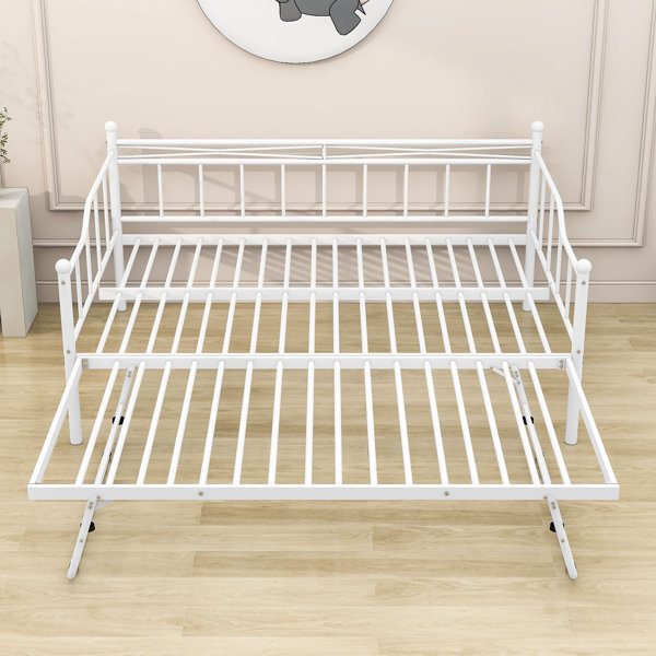 Gracie Oaks Rhyn Full Size Metal Daybed with Trundle Wayfair